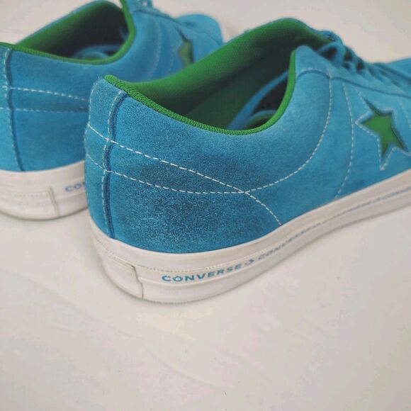 FLAW Converse One Star Ox Blue Green Suede Shoes Sneakers Mens Size 10 Womens 12 - Picture 5 of 8